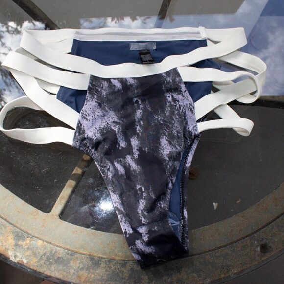 Stephanie High Waist Bottom in Marbled Charcoal $83 Bandits Swimwear Swim Bottom - Picture 2 of 5